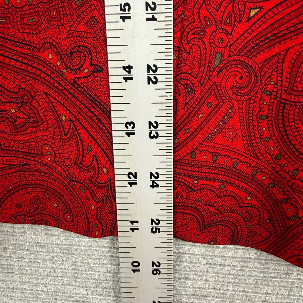 Vtg Liz Claiborne Petite Red Paisley Pleated Button Front Midi Skirt 6P Cottage - Picture 5 of 8